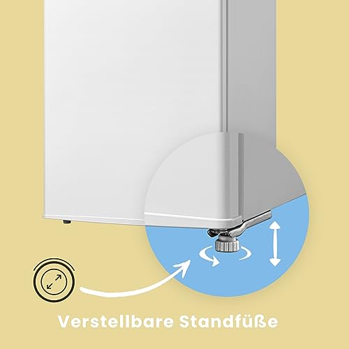 Comfee RCD80WH2(E) Kühlschrank mit Gefrierfach/ 80L Tischkühlschrank/Obst- und Gemüsefach/ 84,5cm Höhe / 47,5cm Breite / 137kWh/Jahr/Einstellbare Temperaturregelung/Verstellbare Füße/Weiß