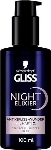 Gliss Night Elixier Anti-Spliss Wunder (100 ml), Haarserum versiegelt Spliss im Schlaf, Haarpflege repariert das Haar langanhaltend