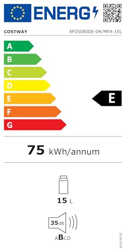 COSTWAY 2 in 1 Mini Kühlschrank, 15L Kühlschrank klein mit Kühl- und Heizfunktion, -3℃/50℃, DC/AC für Autos, Büros Camping und Wohnheim, 26dB (Schwarz)