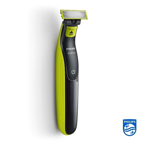 Philips OneBlade Face & Body – Elektrischer Bartschneider, Rasierer und Bodygroomer zum Trimmen, Stylen und Rasieren, 3x Original-Klingen, 1x 5-in-1 Trimmaufsatz, 2x Körperaufsätze, QP2824/30