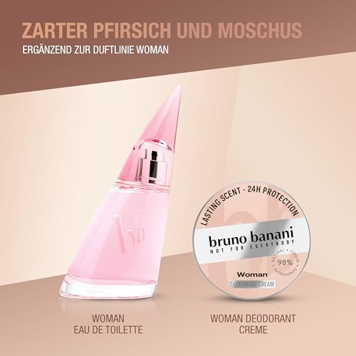 bruno banani Deo Creme Woman, 24-Stunden-Creme-Deodorant für Frauen, 40ml