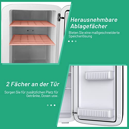 COSTWAY 2 in 1 Mini Kühlschrank, 15L Kühlschrank klein mit Kühl- und Heizfunktion, -3℃/50℃, DC/AC für Autos, Büros Camping und Wohnheim, 26dB (Schwarz)