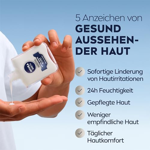 NIVEA MEN Sensitive After Shave Balsam, Gesichtspflege nach der Rasur für empfindliche Männerhaut, beruhigende Rasur-Pflege zur Linderung von Hautirritationen (100 ml)