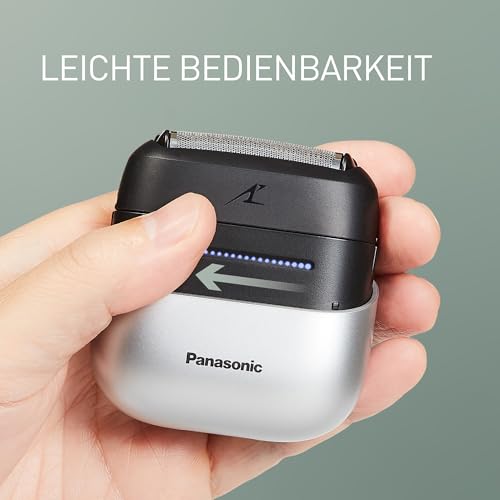 Panasonic ES-ACM3BW503 Series 700 Kompaktrasierer mit 3 Klingen, Nass- & Trockenrasierer für Männer, Bartdichten-Sensor+, IPX7 wasserdicht, USB-C-Aufladung, AC-USB-Netzteil, Weiß