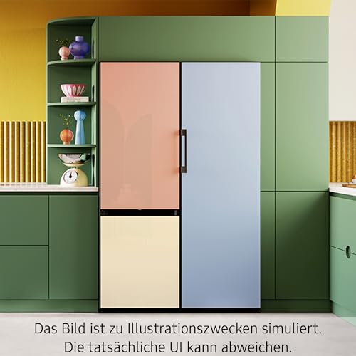 Samsung Bespoke Kühl-Gefrier-Kombination, Kühlschrank mit Gefrierfach, 203 cm, 387 l Gesamtvolumen, 114 l Gefrierteil, AI Energy Mode, Black Steel, RL38C7B5BB1/EG