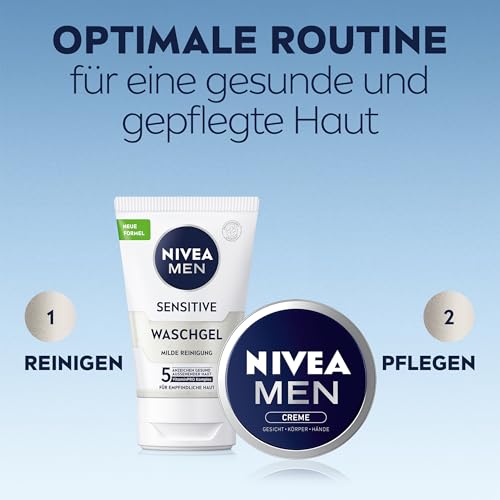 NIVEA MEN Creme, pflegende Hautcreme mit Vitamin E für intensive Feuchtigkeit,Hautpflege für Männer, ideal für Körper, Gesicht und Hände (150 ml)