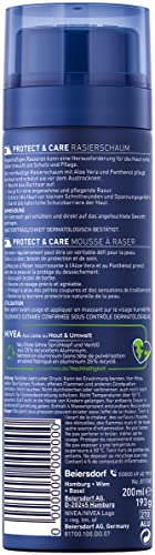 NIVEA MEN Protect & Care Rasierschaum (200 ml), Schutz und Pflege für eine sanfte Rasur, hautschonender Rasierschaum für Männer mit Aloe Vera und Panthenol