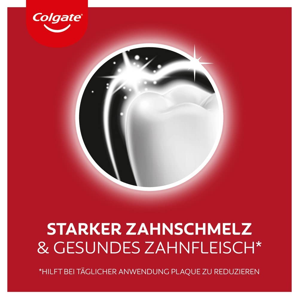 Colgate Max White Charcoal Zahncreme 4x75ml | Mit Aktivkohle | Zahnpasta Colgate entfernt bis zu 100% der oberflächlichen Verfärbungen* | Colgate Zahnpasta für weißere Zähne