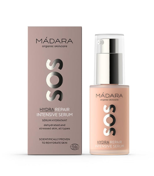 MADARA Bio-Hautpflege SOS HYDRA Repair Intensivserum – 30 ml | Tiefenhydrierung für gestresste und trockene Haut