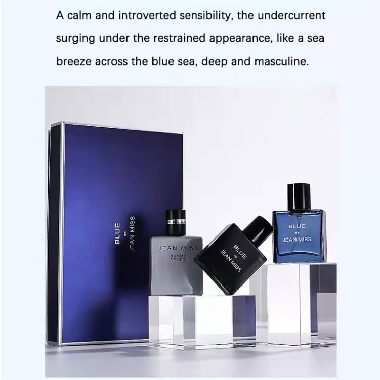 Parfüm Set für Herren, 3 Flaschen Herrenparfüm, Eau de Toilette für Herren, Lang Anhaltender Leichter Duft Körperparfüm für Männer, Parfum Geschenkset für Herren 30 ml x 3