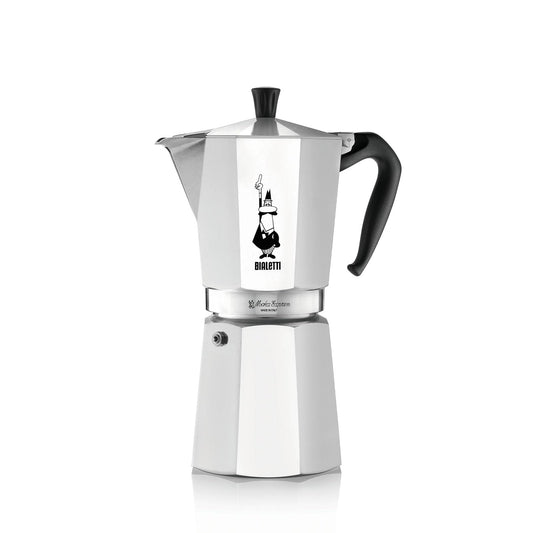 Bialetti - Moka Express: Ikonische Espressomaschine für die Herdplatte, macht echten Italienischen Kaffee, Moka-Kanne 12 Tassen (600 ml), Aluminium, Silber