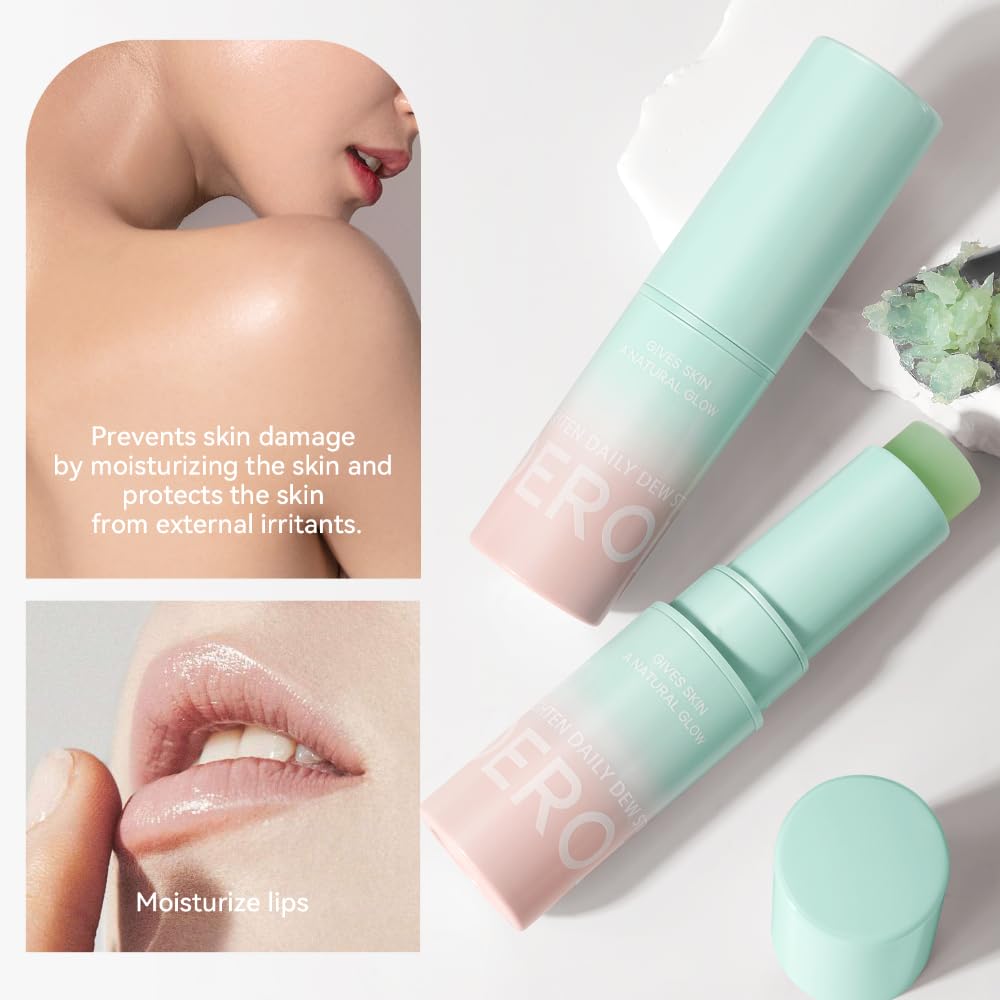 Daily Hydrating Moisturizing Stick - Facial Deep Moisturizing Cosmetics Multi Balm Feuchtigkeitscreme für Gesicht, Lippen, Hautpflege und feuchtigkeitsspendende Grundierung (light green)