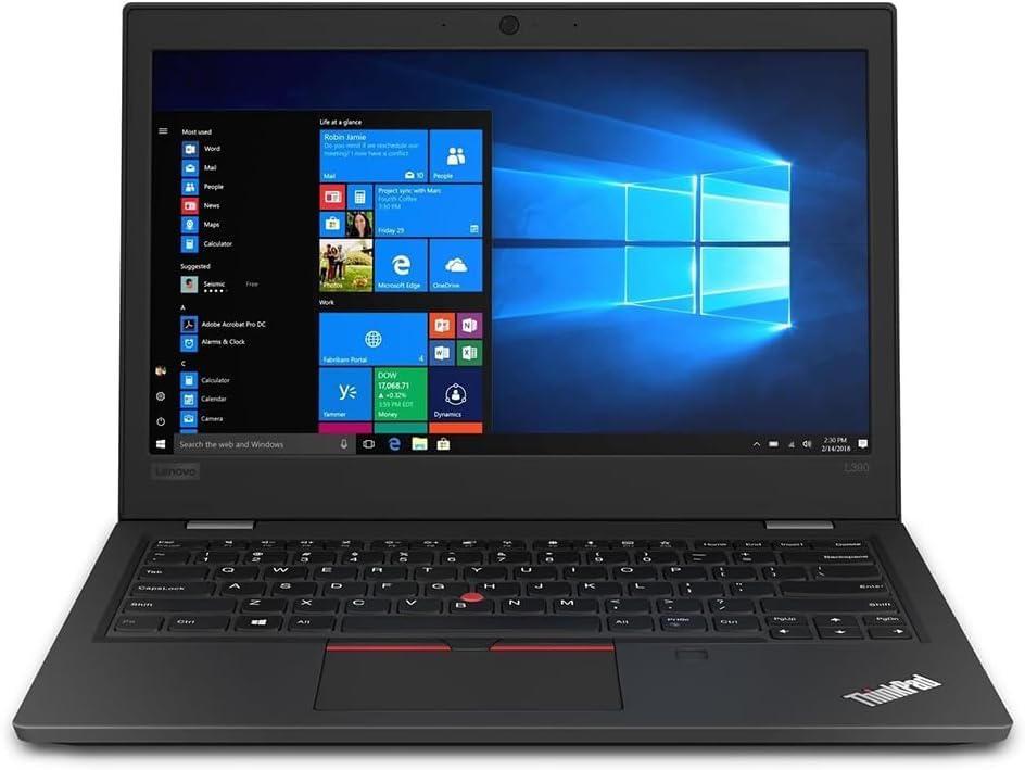 Lenovo ThinkPad L390 13,3" FHD (1920x1080) Laptop, Intel Core i5 8th, 16GB DDR4 RAM, 256GB SSD, US-Tastatur, Win10 Pro (Generalüberholt)