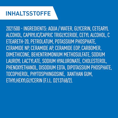 CeraVe Feuchtigkeitscreme für Körper und Gesicht, Mit Pumpspender, Creme für trockene bis sehr trockene Haut, Mit Hyaluron und 3 essenziellen Ceramiden, 454 g