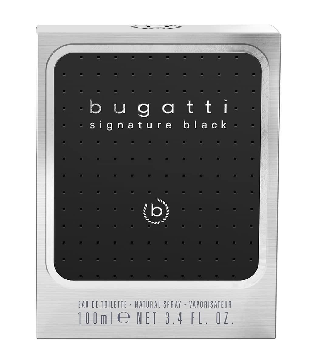 bugatti signature black Parfüm Herren 100ml I frisches Eau de Toilette für jedes Alter mit orientalisch-würzigem Duft I zu jedem Anlass und Gelegenheit | Parfum Herren I urban, elegant, intensiv