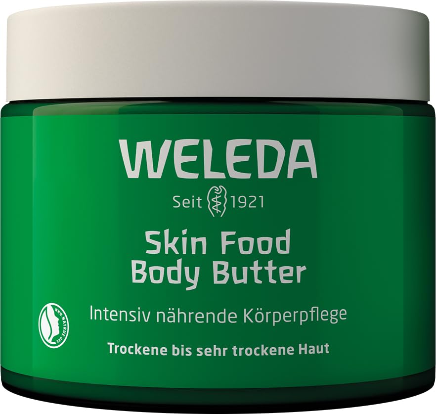 WELEDA Bio Skin Food Body Butter - vegane Naturkosmetik Körperbutter mit Sheabutter & Kakaobutter. Unisex Körperpflege Creme für Frauen & Männer zur Hautpflege von trockener & rauer Haut (1x 150ml)