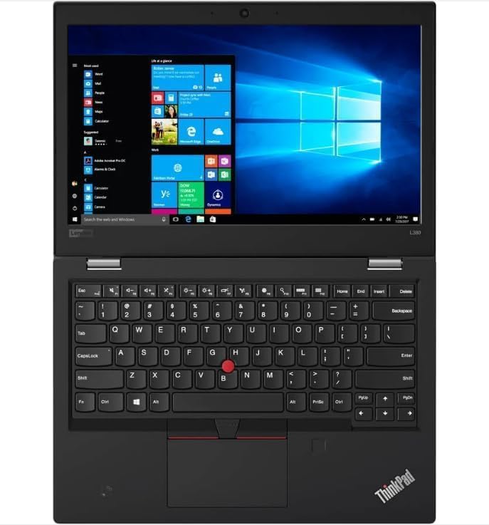 Lenovo ThinkPad L380 Business Laptop, 13,3 Zoll Bildschirm, Intel i5-8250U, 16 GB RAM, 256 GB SSD, Webcam, WLAN, BT, US-Tastatur, Windows 10 Pro (Generalüberholt)