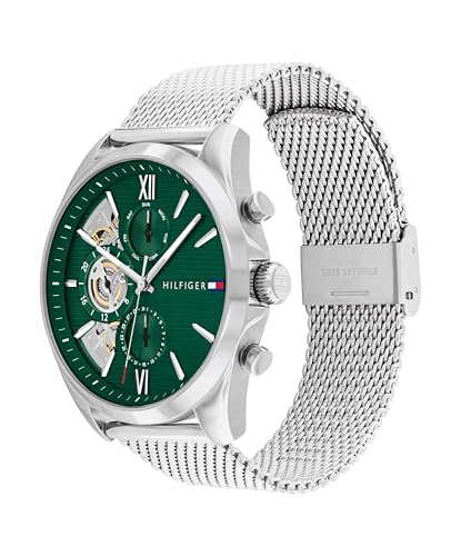 Tommy Hilfiger Multi Zifferblatt Quarz Uhr für Herren mit Silbernes Edelstahlarmband - 1710647