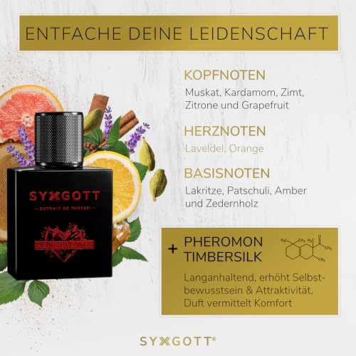 SYXGOTT HEARTBREAKER Männerparfum mit Pheromon Öl | Extrait de Parfum für Herren | Parfumprobe gratis | intensiv, würzig und erfrischend | perfekter Winterduft