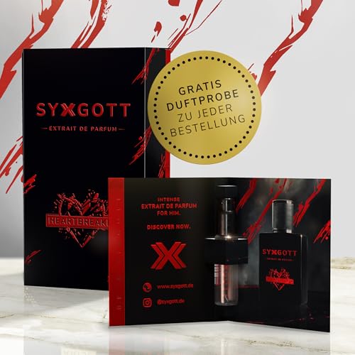 SYXGOTT HEARTBREAKER Männerparfum mit Pheromon Öl | Extrait de Parfum für Herren | Parfumprobe gratis | intensiv, würzig und erfrischend | perfekter Winterduft