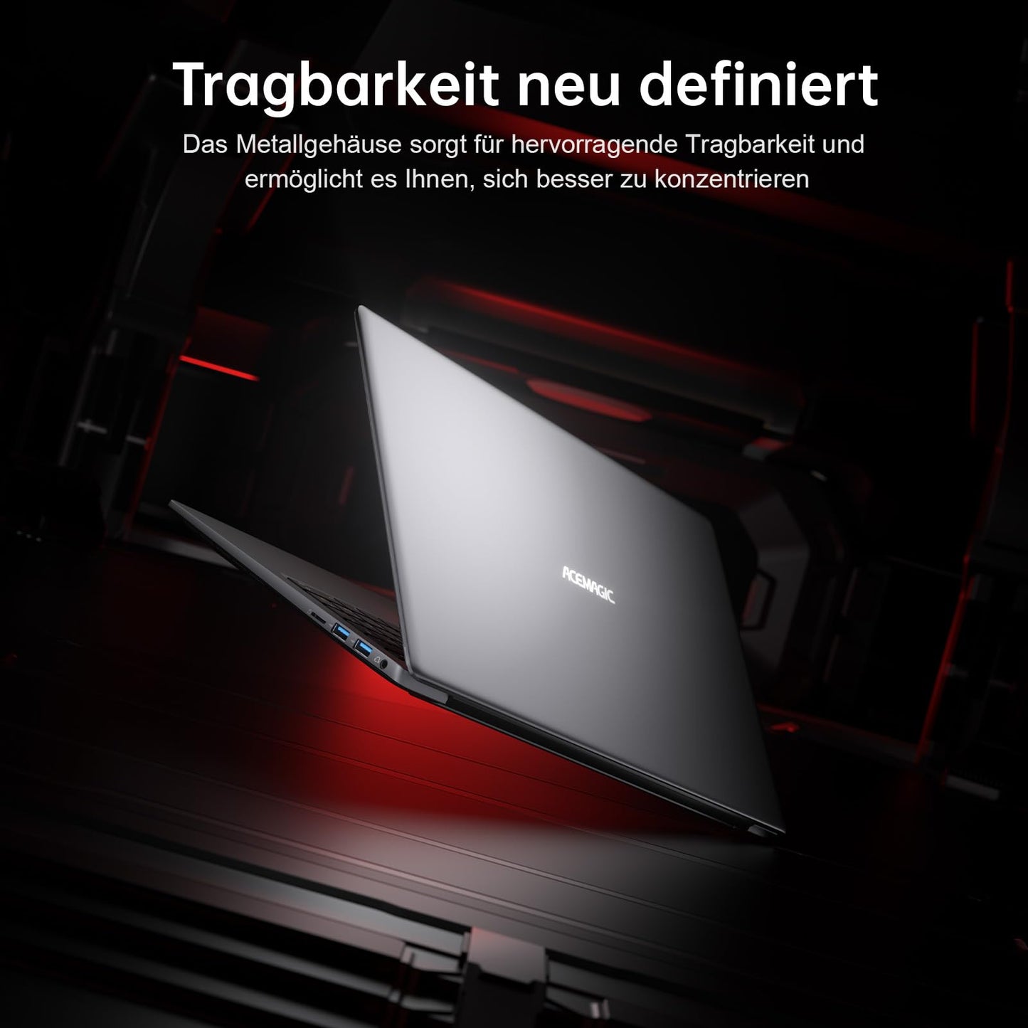 ACEMAGIC Laptop mit Metallgehäuse und Hintergrundbeleuchtetem Gaming-Laptop AMD Ryzen 7 5825U(8C/16T, bis zu 4,5 GHz) für Gamer-Notebook,16,1 Zoll FHD,16GB DDR4,512GB M.2 SSD,WiFi 6,BT5. 2,HDMI(Gray)