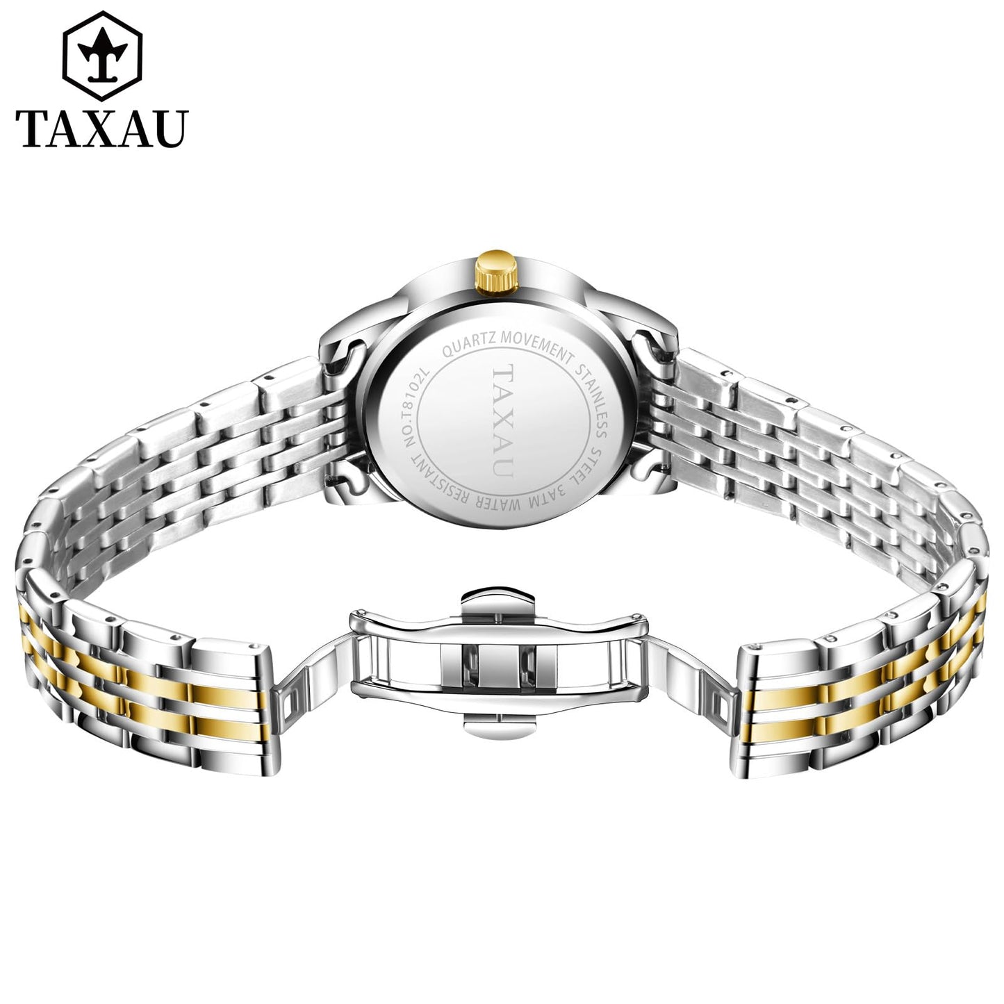 Taxau Uhren Frauen Luxus Diamant Arabisch Zifferblatt Armbanduhr für Frauen mit Datum wasserdichte Edelstahl Quarz Damenuhr Reloj para Mujer