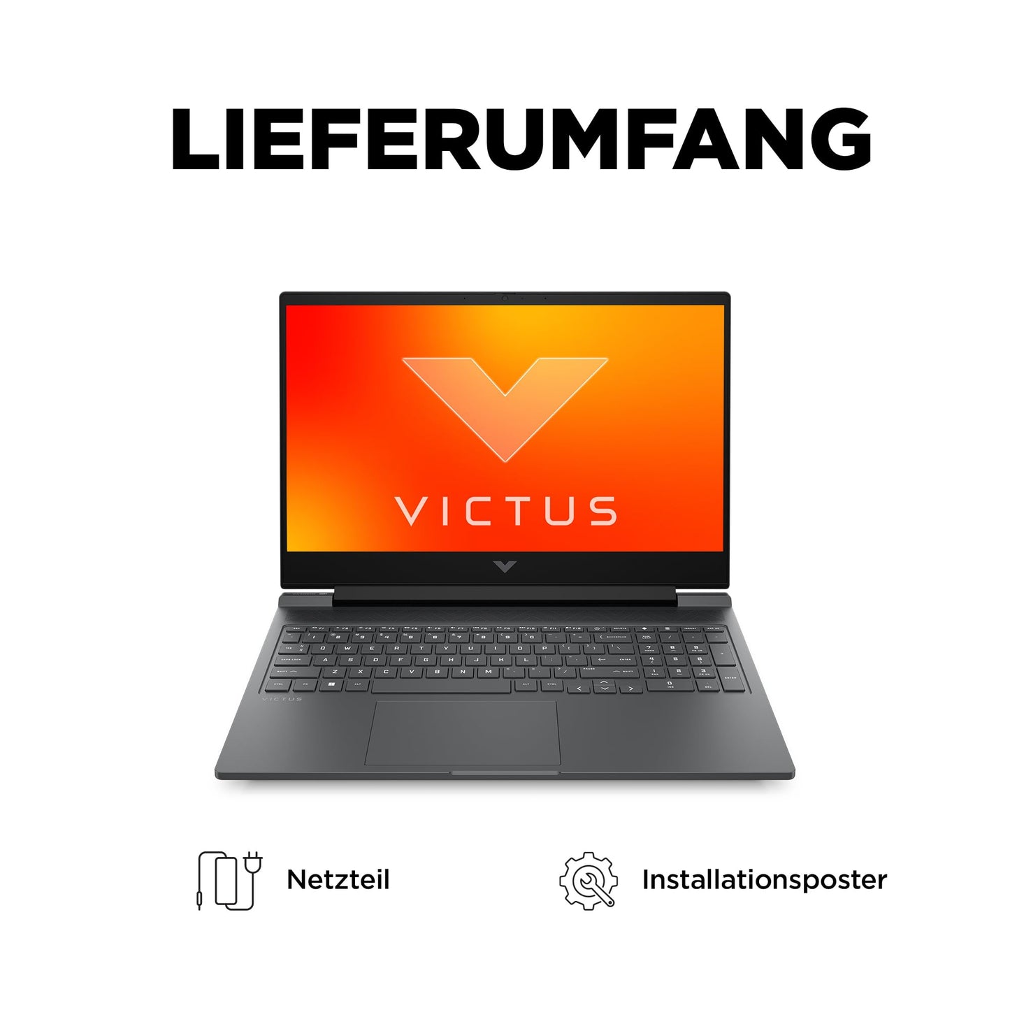 HP VICTUS Gaming Laptop, 16,1" FHD Display, 144 Hz, Intel Core i7-14700HX, 32 GB DDR5 RAM, 1 TB SSD, NVIDIA GeForce RTX 4070 (8GB), Windows 11, QWERTZ, Schwarz