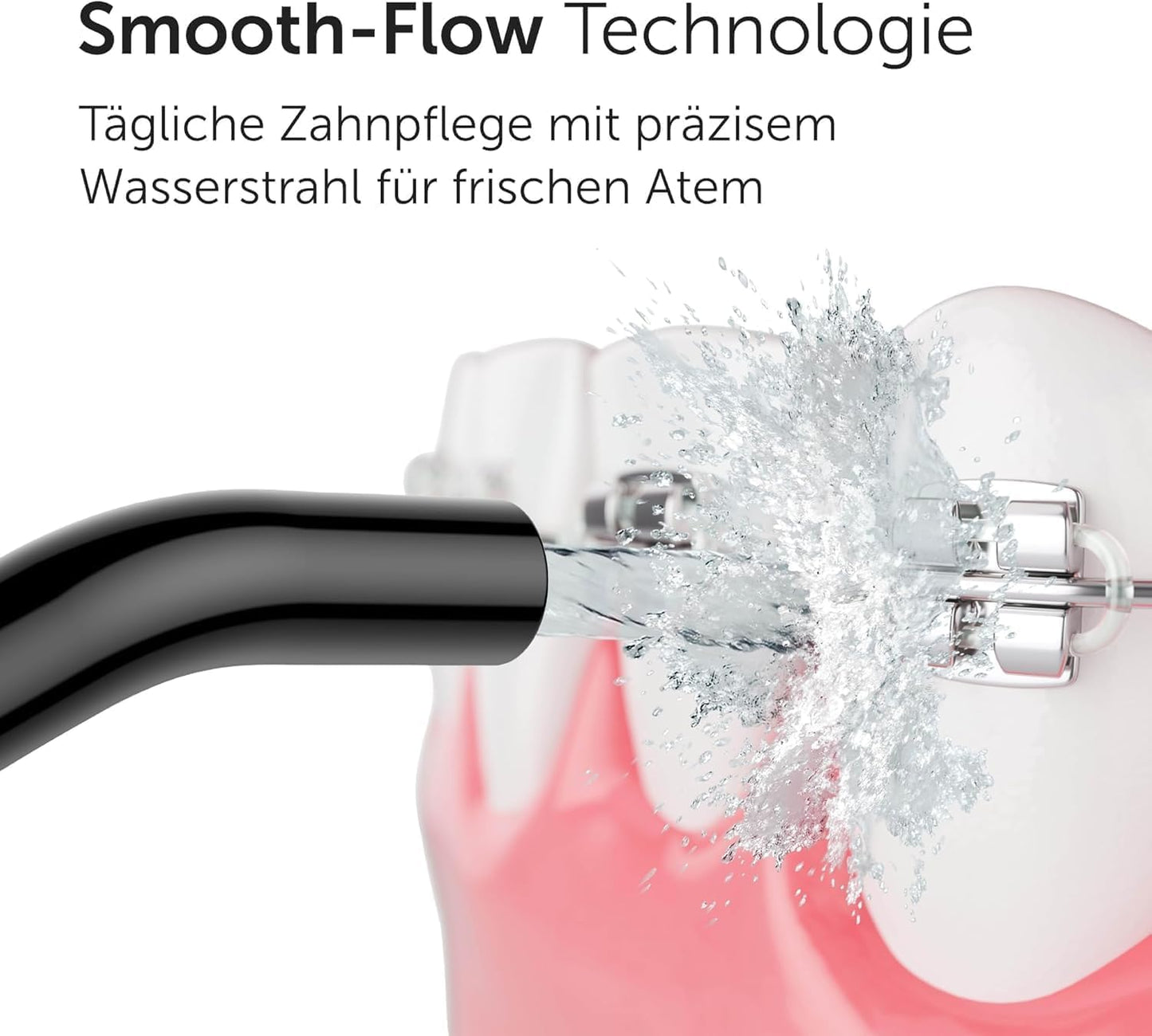 Wondersmile Munddusche PRO - Testsieger 2024-100 Tage risikofrei testen - SmoothFlow-Technologie für optimale Zahn- & Zahnfleischpflege - mit 5 Modi - PowerAkku mit bis zu 30 Tagen Laufzeit