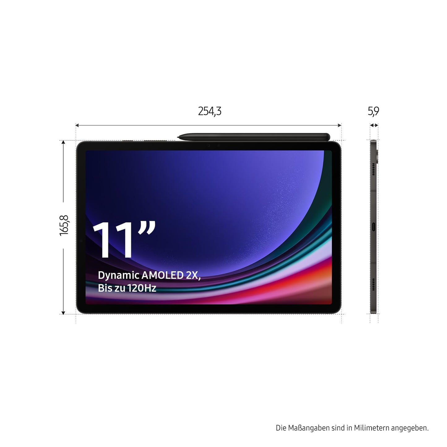 Samsung Galaxy Tab S9 AI-Android-Tablet, Wi-Fi, 128 GB / 8 GB RAM, MicroSD-Kartenslot, Inkl. S Pen, Simlockfrei ohne Vertrag, Graphit, Inkl. 36 Monate Herstellergarantie [Exklusiv bei Amazon]