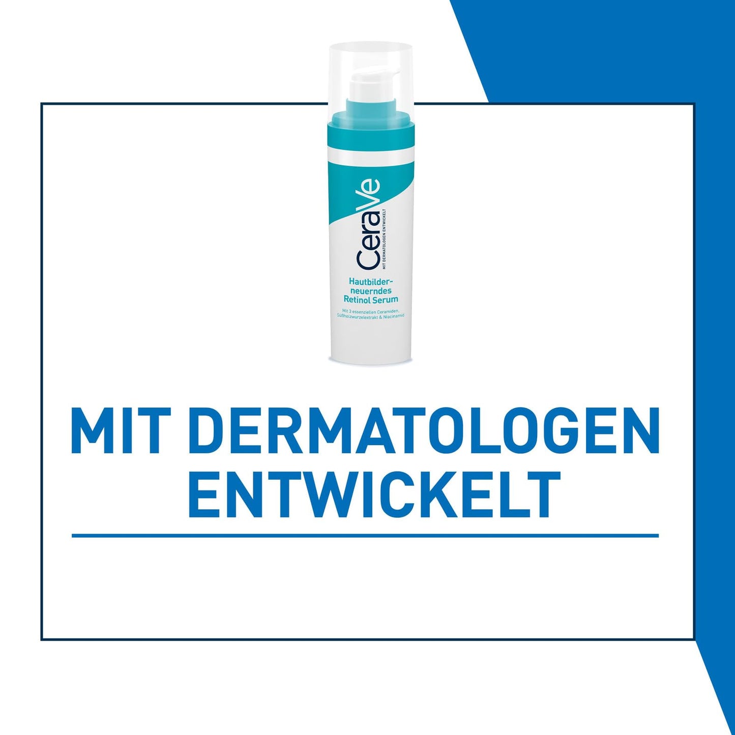 CeraVe Hautbilderneuerndes Retinol Serum, Zuverlässige Pflege bei unreiner und zu Akne neigender Haut, Aufhellender Effekt durch Süßholzwurzelextrakt, Mit 3 essenziellen Ceramiden, 30 ml