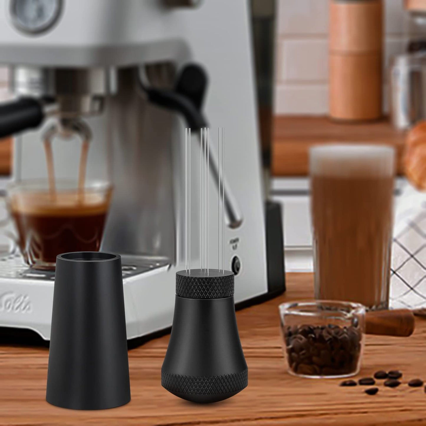 Csuntikulo WDT Tool, Aufgerüstet WDT Tool Espresso Nadel mit 7 Feinen Nadeln, Kaffee Tamper Espresso Nadel, Kaffee Zubehör, Espresso Kaffeerührer, Espresso Kaffeerührer für Barista