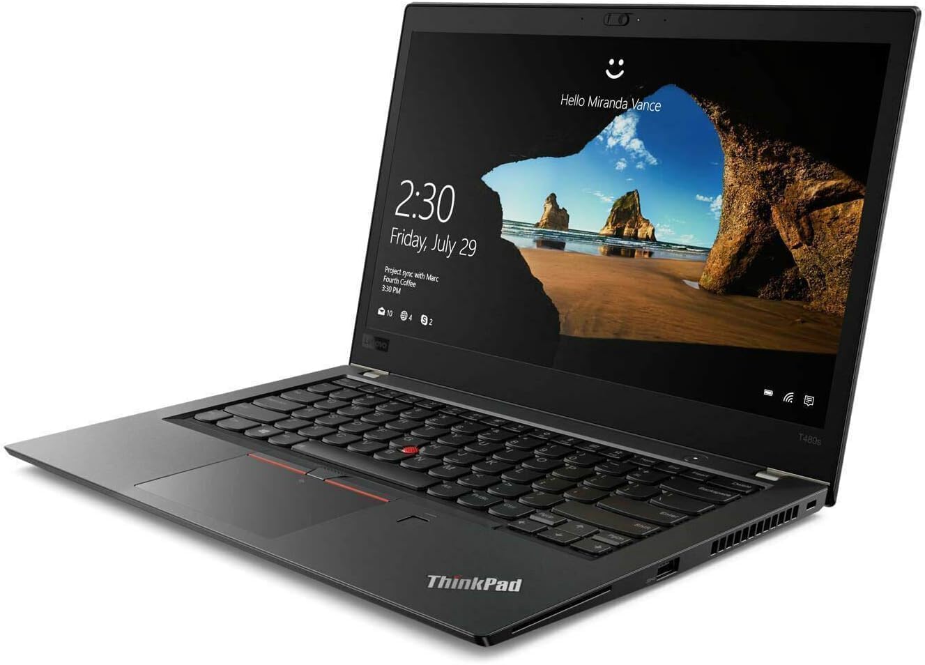 Lenovo ThinkPad T480s Business Laptop, 14 Zoll FHD (1920 x 1080), Intel Core i5-8350U bis zu 3,6 GHz, 16 GB DDR4 RAM, 512 GB SSD, US-Tastatur, Windows 10 Pro (Generalüberholt)