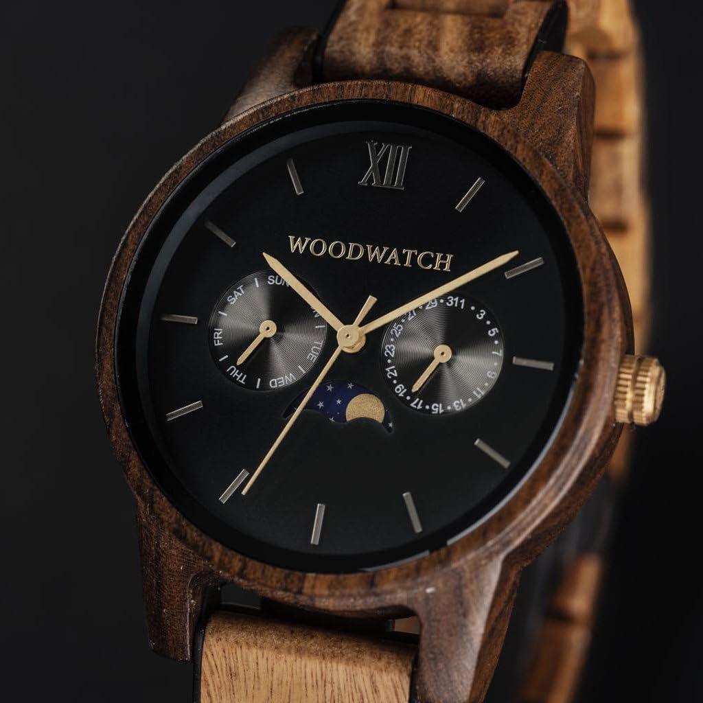 WoodWatch Dark Forest | Holzuhren für Herren - Armbanduhr Holz männer Premium | Wood Watch for Man | umweltfreundliches Produkt, wir Pflanzen 1 Baum für Jede Uhr