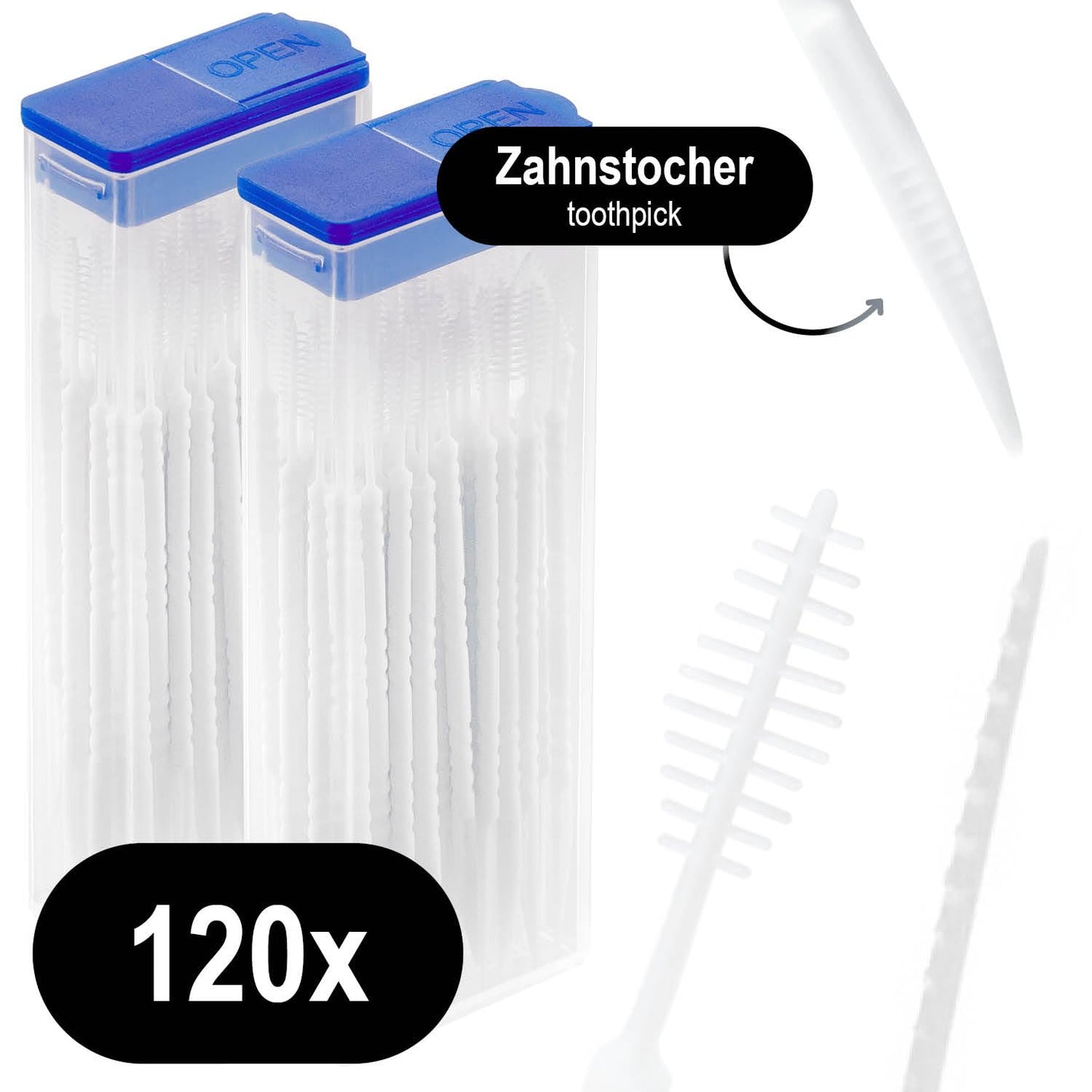 com-four® 120x Zahnzwischenraumbürste, Interdentalbürsten im Spender, Zahnpflege auf Reisen und unterwegs, Zahnreinigungsbürste mit Zahnstocher (120 Stück - im Spender)