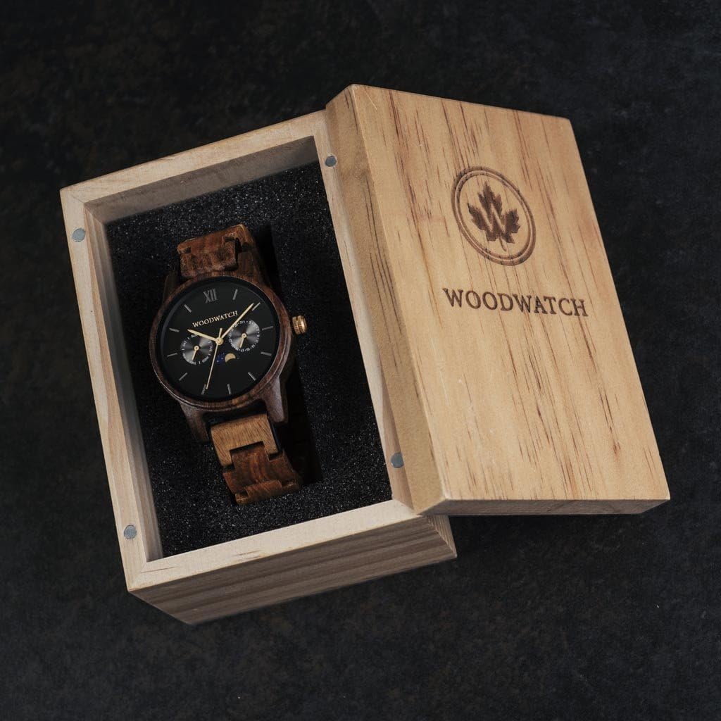 WoodWatch Dark Forest | Holzuhren für Herren - Armbanduhr Holz männer Premium | Wood Watch for Man | umweltfreundliches Produkt, wir Pflanzen 1 Baum für Jede Uhr