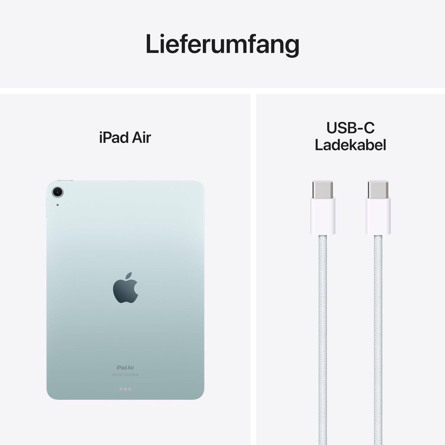 Apple 11" iPad Air (M2): Liquid Retina Display, 256 GB, 12 MP Querformat Frontkamera/12 MP Rückkamera, WLAN 6E, Touch ID, Batterie für den ganzen Tag – Blau