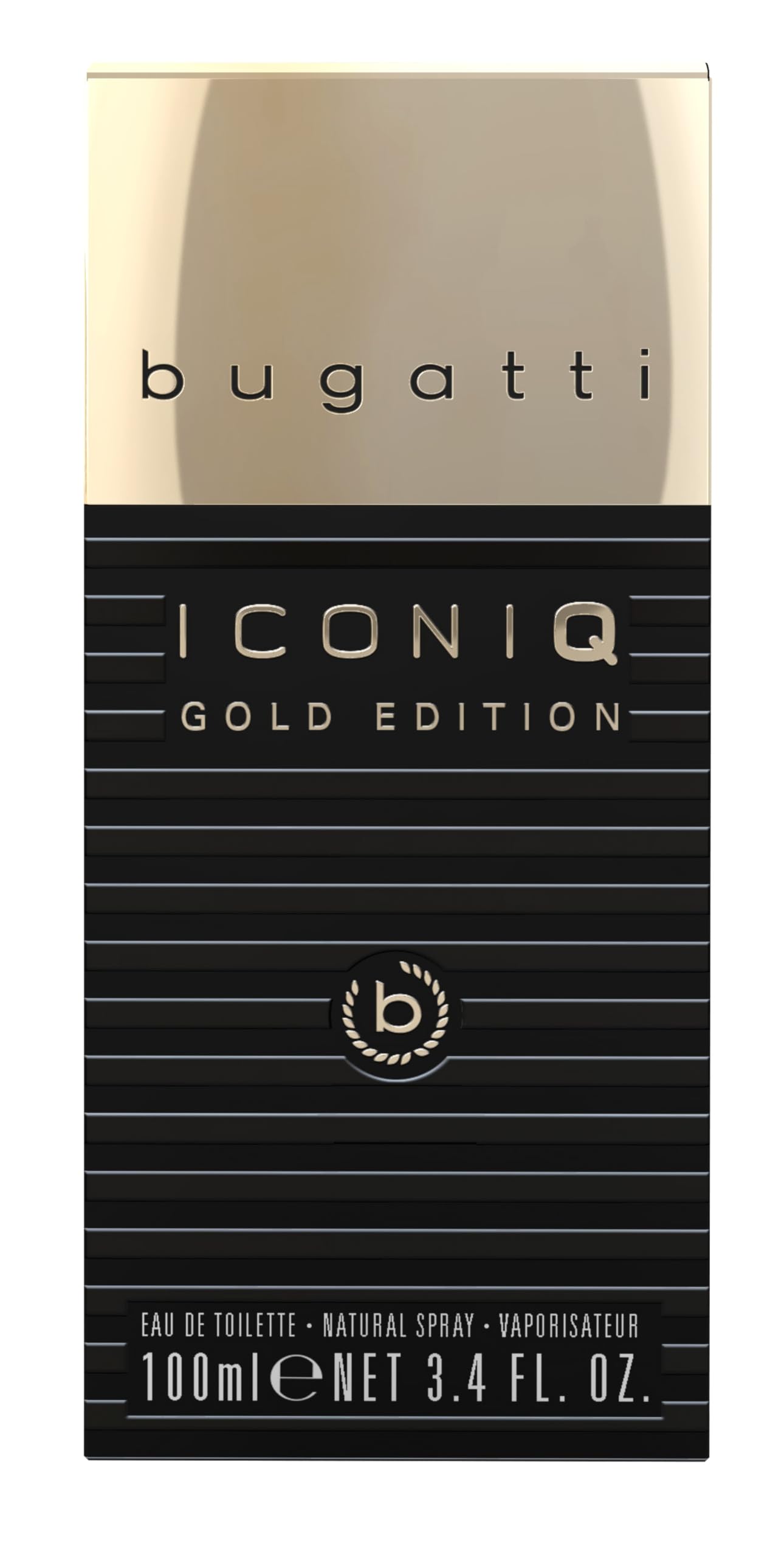 bugatti Parfüm Herren Iconiq Gold Edition 100ml I Eau de Toilette Herren mit Bergamotte, scharfen Noten, Schwertlilie & Moschus I sinnlich & selbstbewusst I zitrisch-ambriert-holziges Männer Parfüm