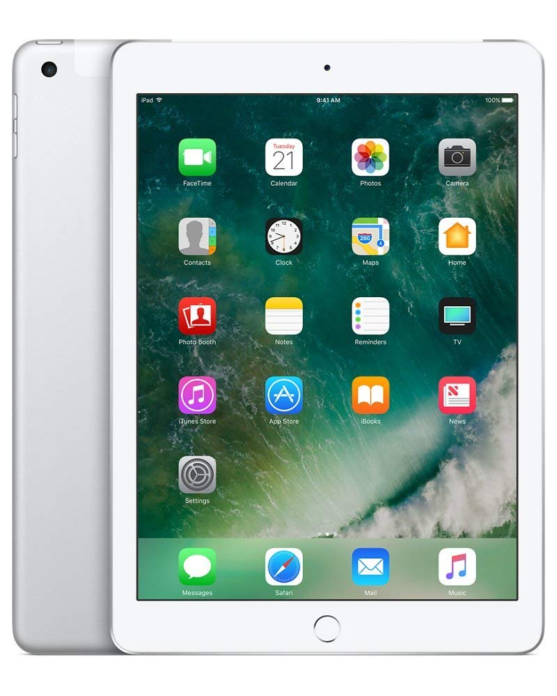 Apple iPad 9.7 (5. Gen) 128GB Wi-Fi + Cellular - Silber - Entriegelte (Generalüberholt)