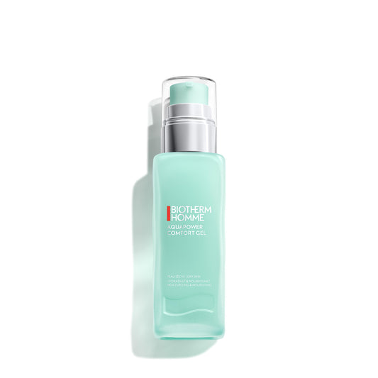 Biotherm Homme Aquapower Comfort Gel, mit Thermalplankton und Oligo-Mineralien, erfrischendes Gesichtsgel für Männer, für intensiv gepflegte Haut, 75 ml