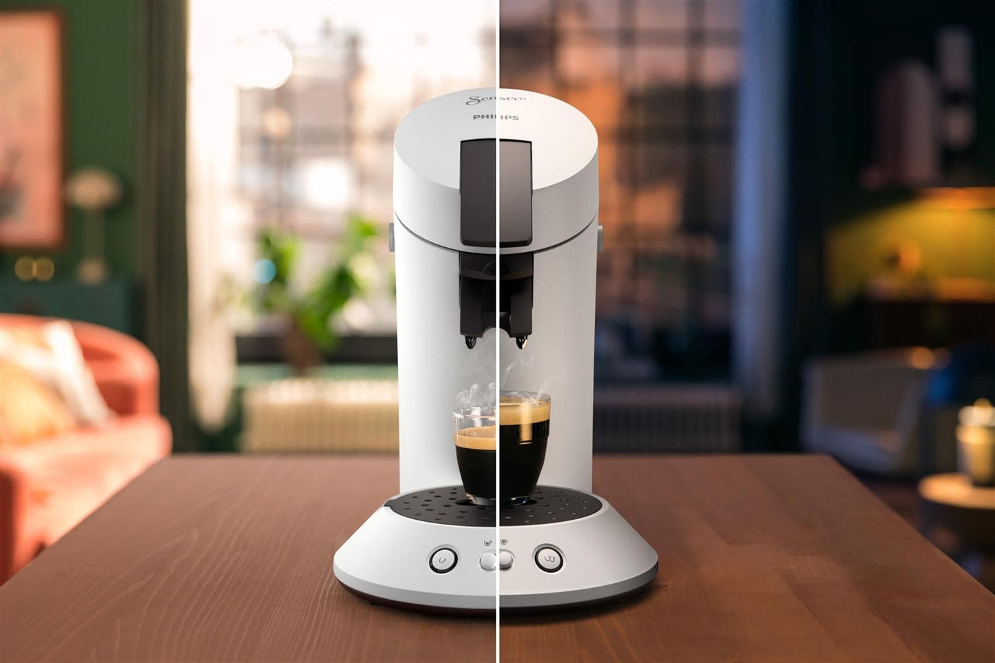 PHILIPS Senseo Original Plus Kaffeepadmaschine – Coffee Boost Technologie, Kaffeestärkewahl, 0,7 L Wassertank, Direktstart- und Abschaltfunktion, Zwei-Tassen-Funktion, Sanfte Crema (CSA210/10)