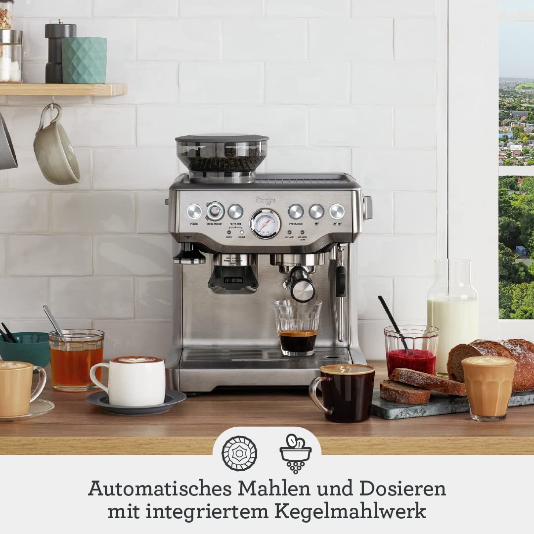 Sage - The Barista Express - Espressomaschine mit manuellem Milchaufschäumer - Gebürsteter Edelstahl