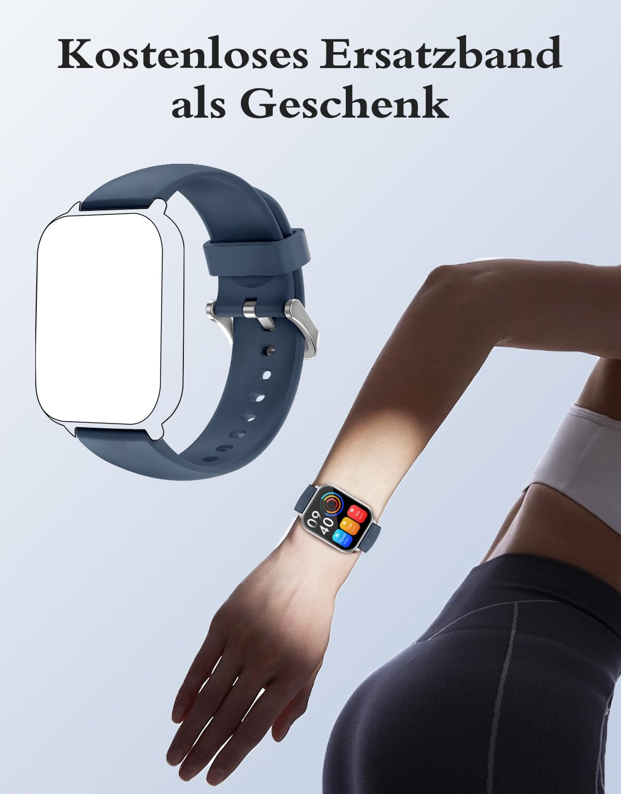 RUIMEN Smartwatch mit Telefonfunktion,Smartwatch für Damen Herren HD-Touch Screen Fitnessuhr mit SpO2-Überwachung Pulsuhr Schlafmonitor Schrittzähler Uhr Multi Trainingsmodi für Android iOS