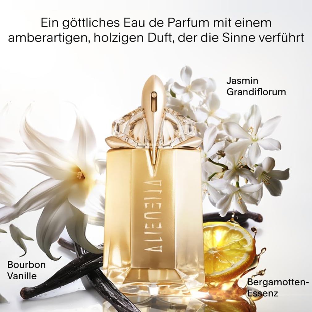 MUGLER Alien Goddess Eau de Parfum, Damen-Parfum, Blumig, amberartig und holzig, Göttlicher Duft, Nachfüllbar, 60 ml