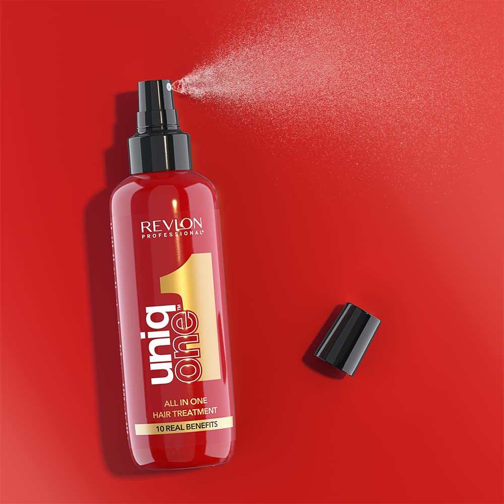 REVLON PROFESSIONAL UniqOne Hair Treatment Classic, 150 ml, Leave in Haarkur für bessere Kämmbarkeit & Glanz, Haarpflege ohne Ausspülen, Anti Frizz Spray mit Hitzeschutz, vegan