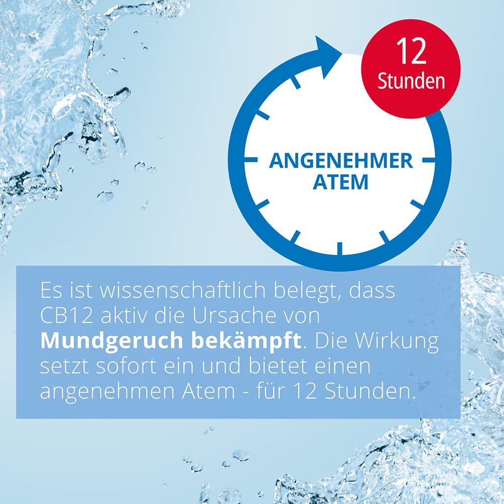 CB12 White – Angenehmer Atem für 12 Stunden und weißere Zähne – 500 ml, Minze, für Mundgeruch Behandlung