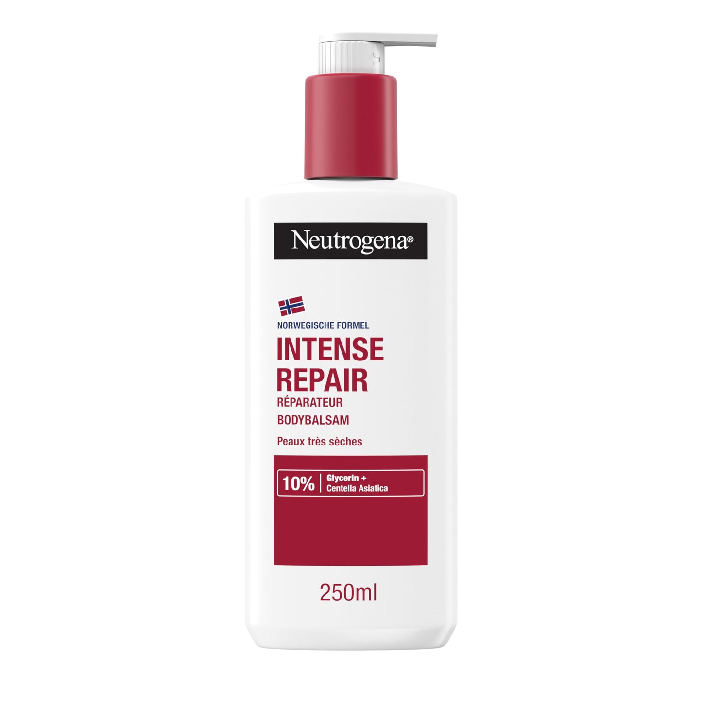 Neutrogena Intense Repair Reparierender CICA Bodybalsam, feuchtigkeitsspendende Bodylotion mit Glycerin & Centella Asiatica, nicht fettende Körperlotion für raue, sehr trockene Haut (250 ml)