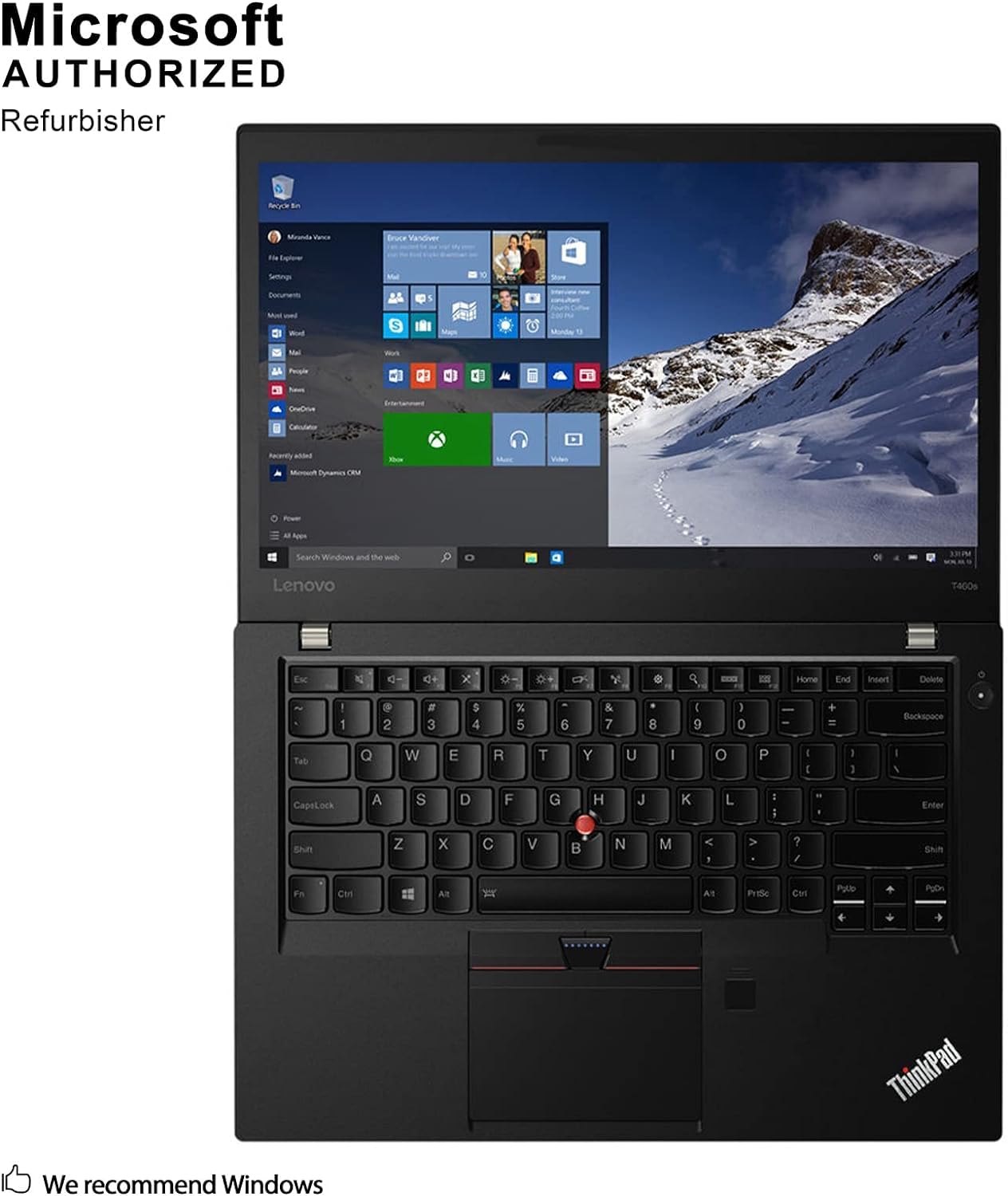 Lenovo ThinkPad T460s Businss Laptop, 14 Zoll FHD (1920 x 1080), Intel Core i7-6600U bis zu 3,4 GHz, 12 GB RAM, 256 GB SSD, Bluetooth, CAM, Windows 10 Pro (Generalüberholt)