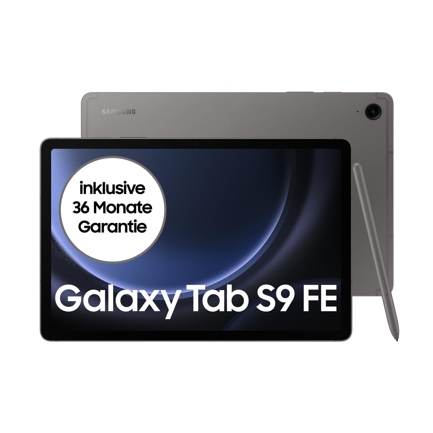 Samsung Galaxy Tab S9 FE Android-Tablet, 27,7 cm / 10,9 Zoll Display, 128 GB Speicher, Mit Stift (S Pen), Lange Akkulaufzeit, WiFi, Grau, Inkl. 36 Monate Herstellergarantie [Exklusiv bei Amazon]