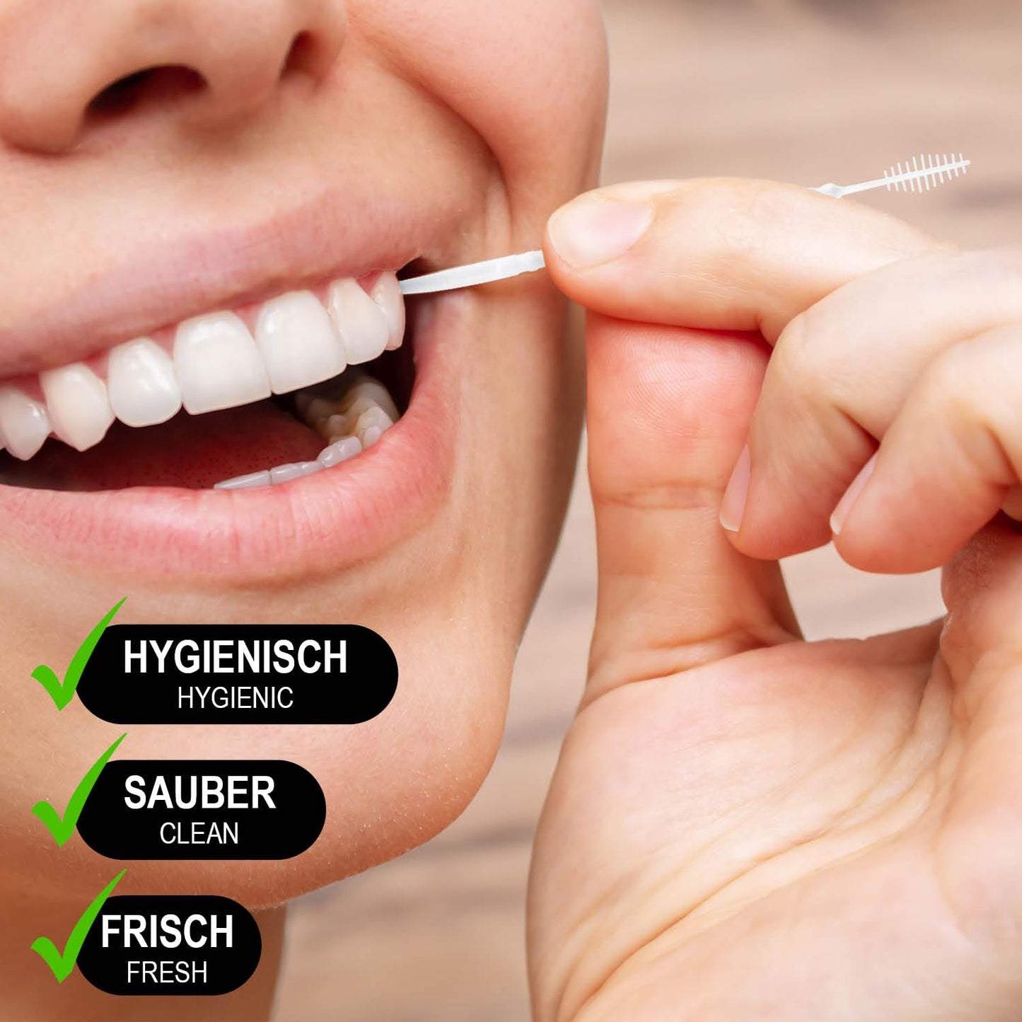 com-four® 120x Zahnzwischenraumbürste, Interdentalbürsten im Spender, Zahnpflege auf Reisen und unterwegs, Zahnreinigungsbürste mit Zahnstocher (120 Stück - im Spender)