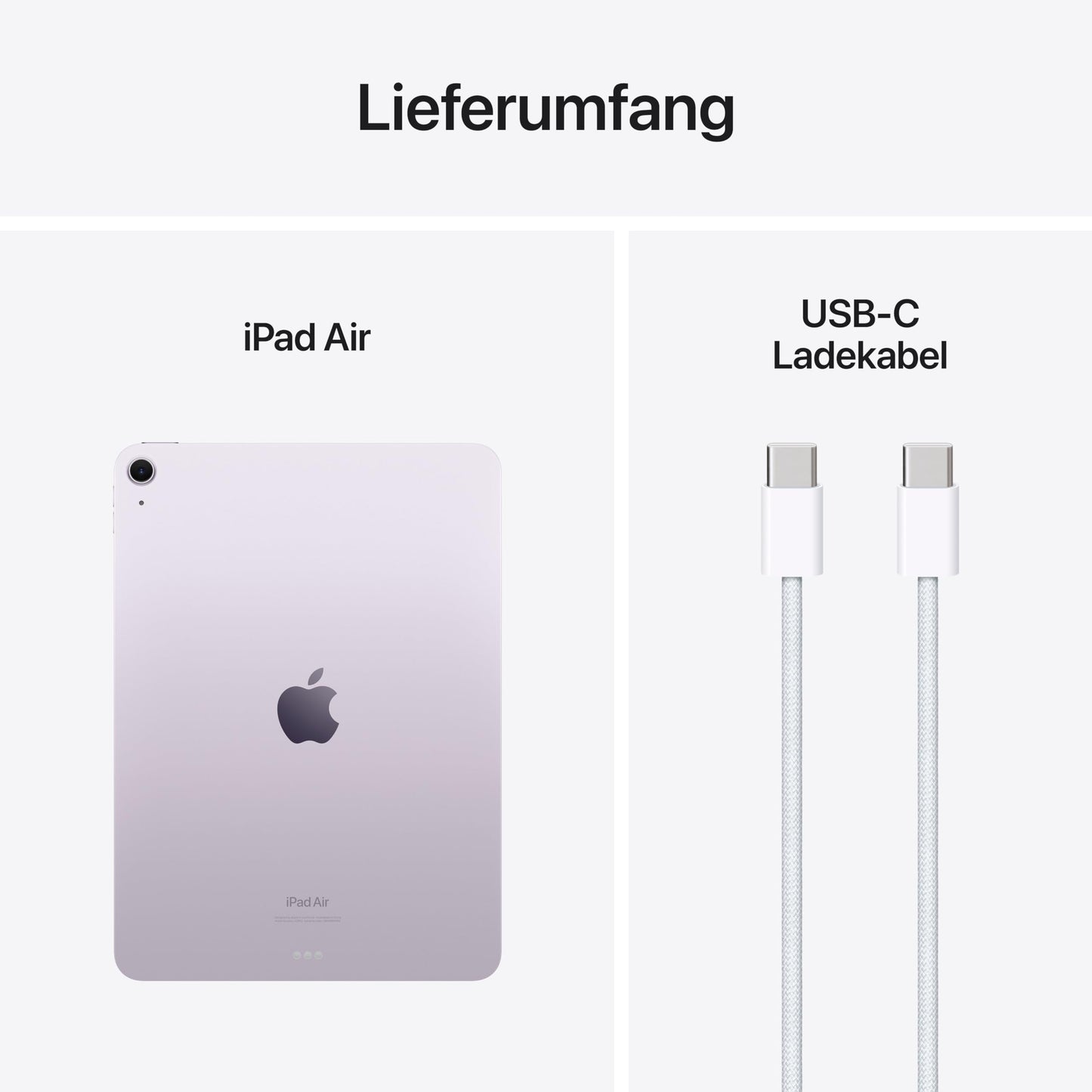 Apple 11" iPad Air (M2): Liquid Retina Display, 128 GB, 12 MP Querformat Frontkamera/12 MP Rückkamera, WLAN 6E, Touch ID, Batterie für den ganzen Tag – Violett